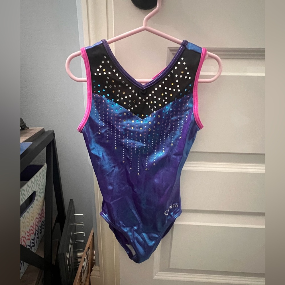 Kids Blue/Purple and Black Gymnastics Leotard